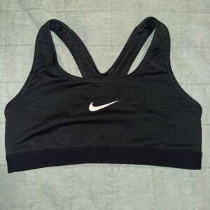 Nike Women's Black Sports Bra with White Logo